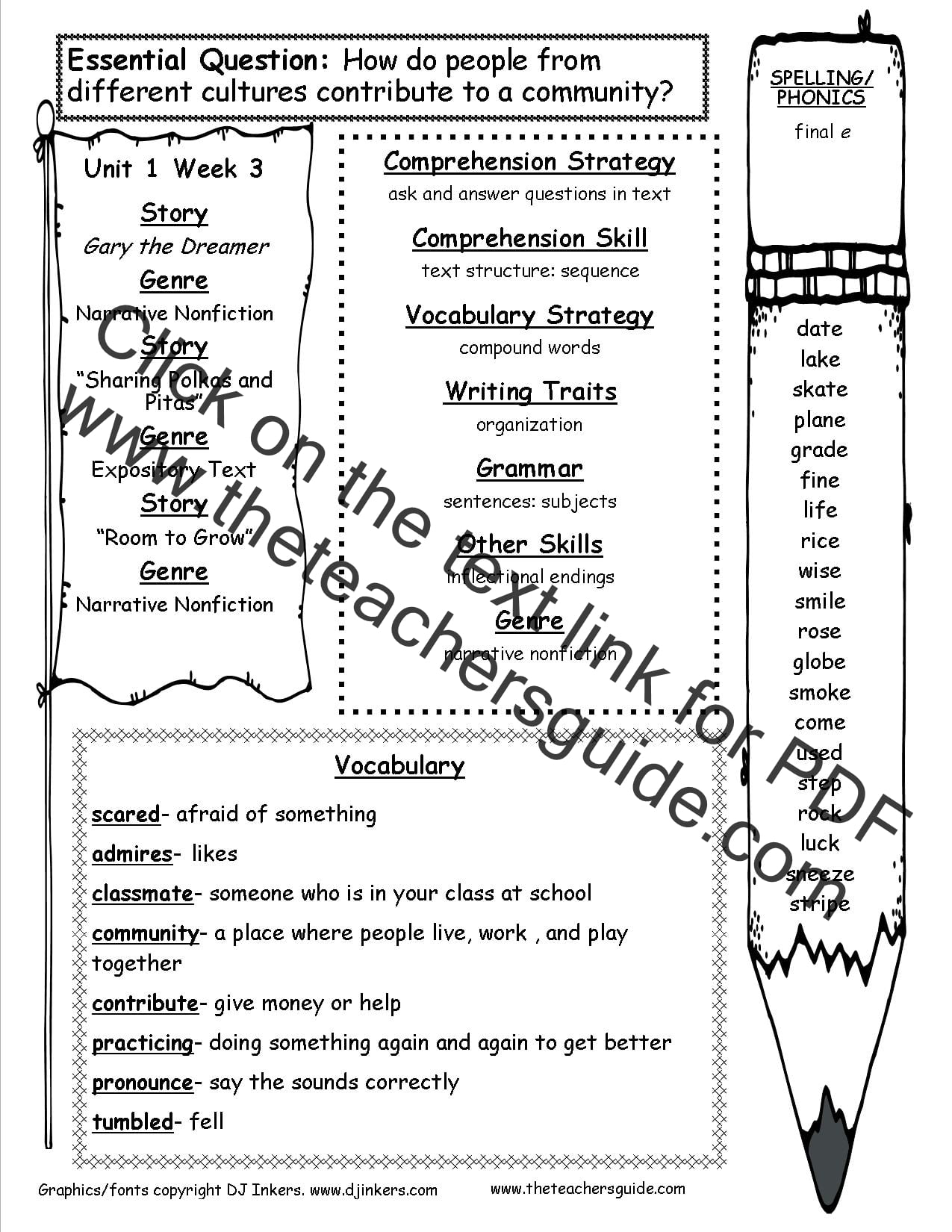Printable Vocabulary 3rd Grade Reading Worksheets