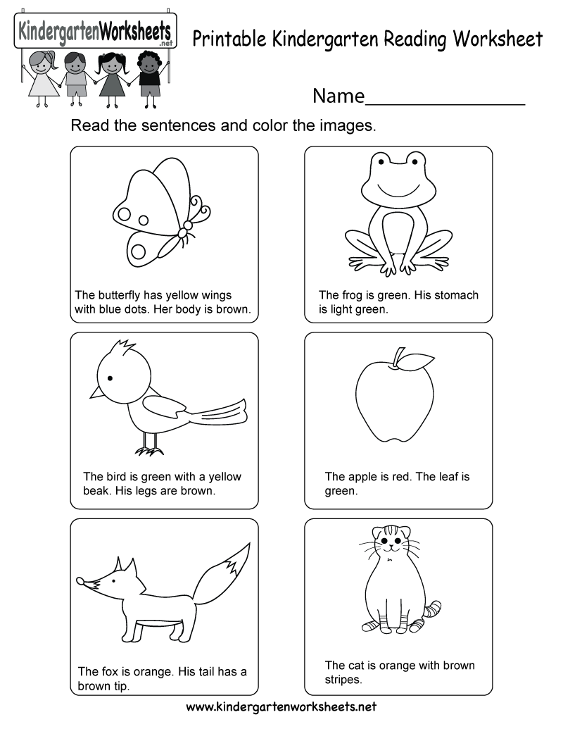 Beginner Kindergarten Reading Worksheets