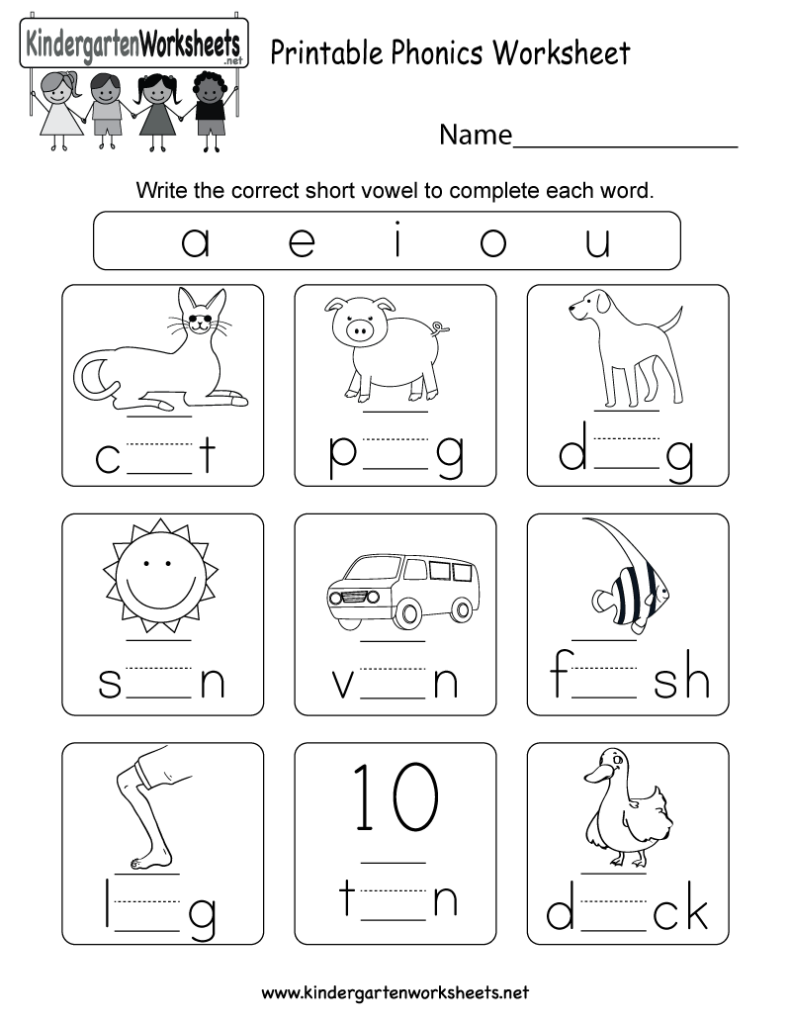 Printable Phonics Worksheet Free Kindergarten English Worksheet For Kids