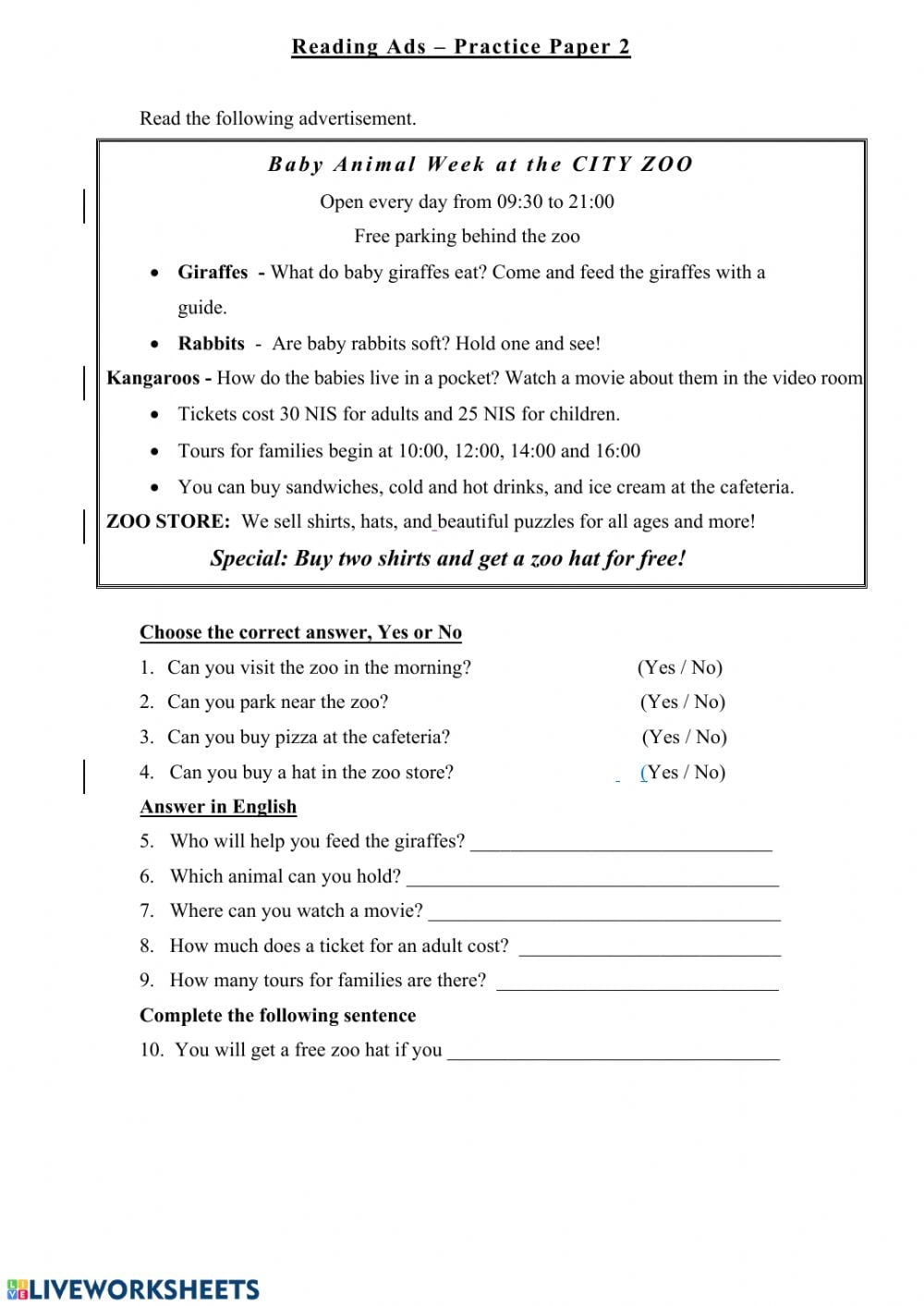 Free Printable Esl Adults Reading Comprehension Worksheets