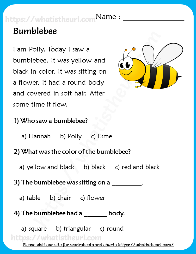 3rd Grade Reading Comprehension Worksheets Multiple Choice Printable