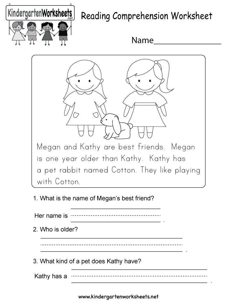 Reading Comprehension Worksheet Free Kindergarten English Worksheet For Kids