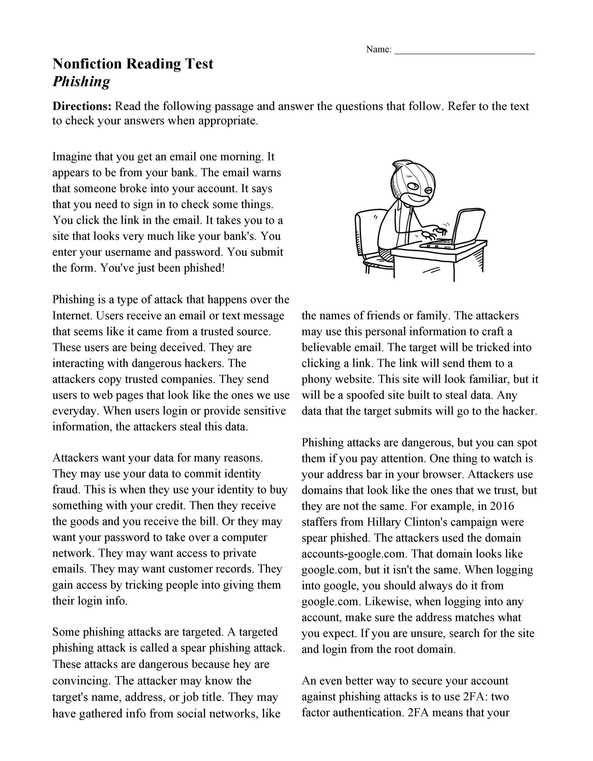 mystery reading comprehension worksheets high school