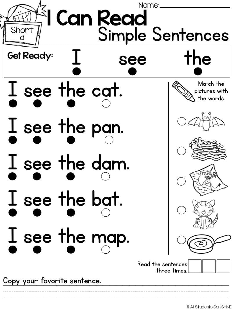 Early Reading Worksheets