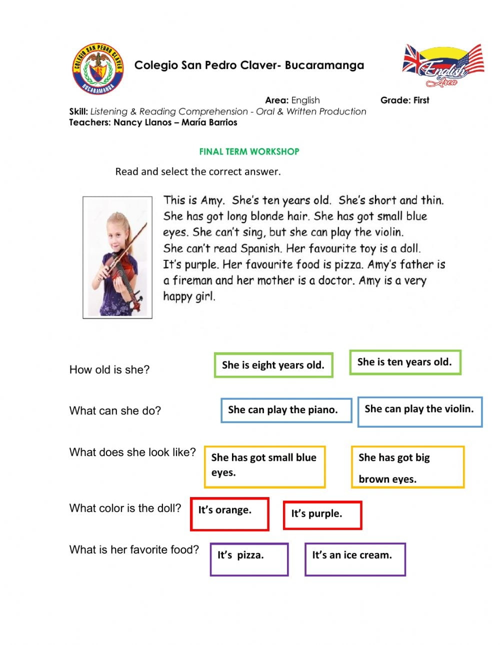 Reading Comprehension Worksheets Wh Questions