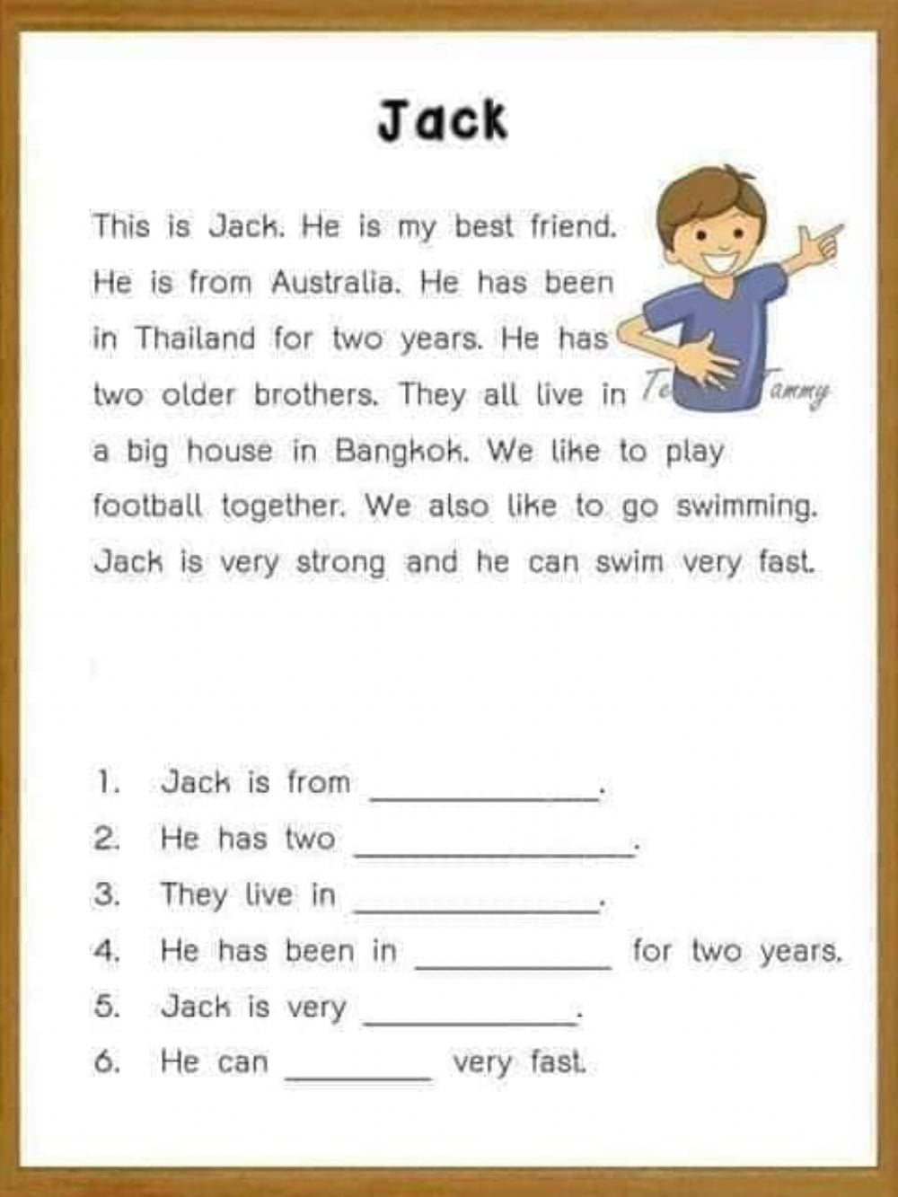 Reading For 5 Year Olds Worksheets Reading Worksheet Printable