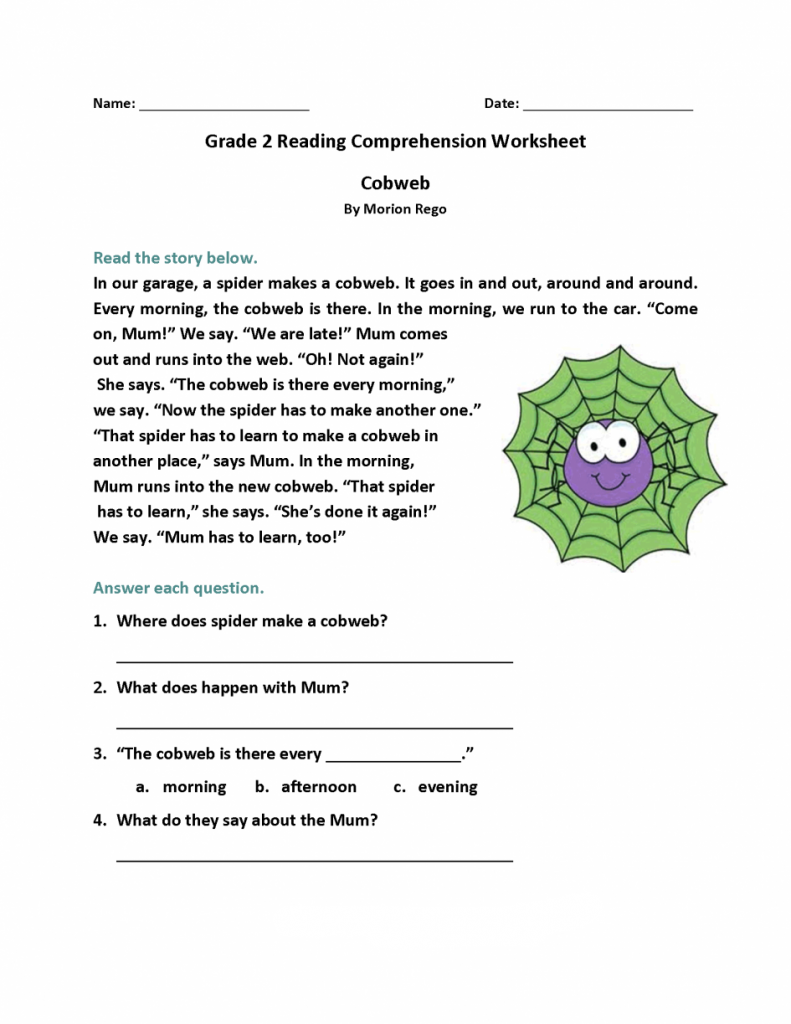 2nd Grade Reading Worksheets Best Coloring Pages For Kids