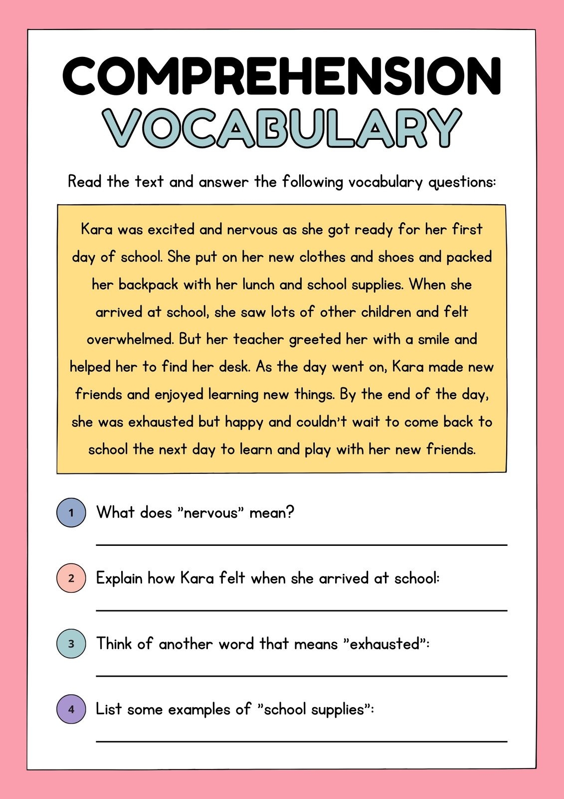 Printable Reading Comprehension Worksheets 2Nd Grade