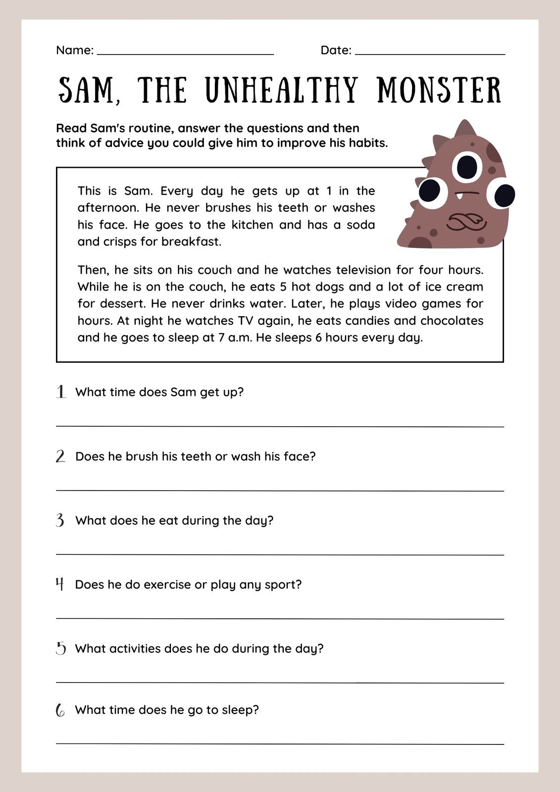 Printable Reading And Writing Worksheets