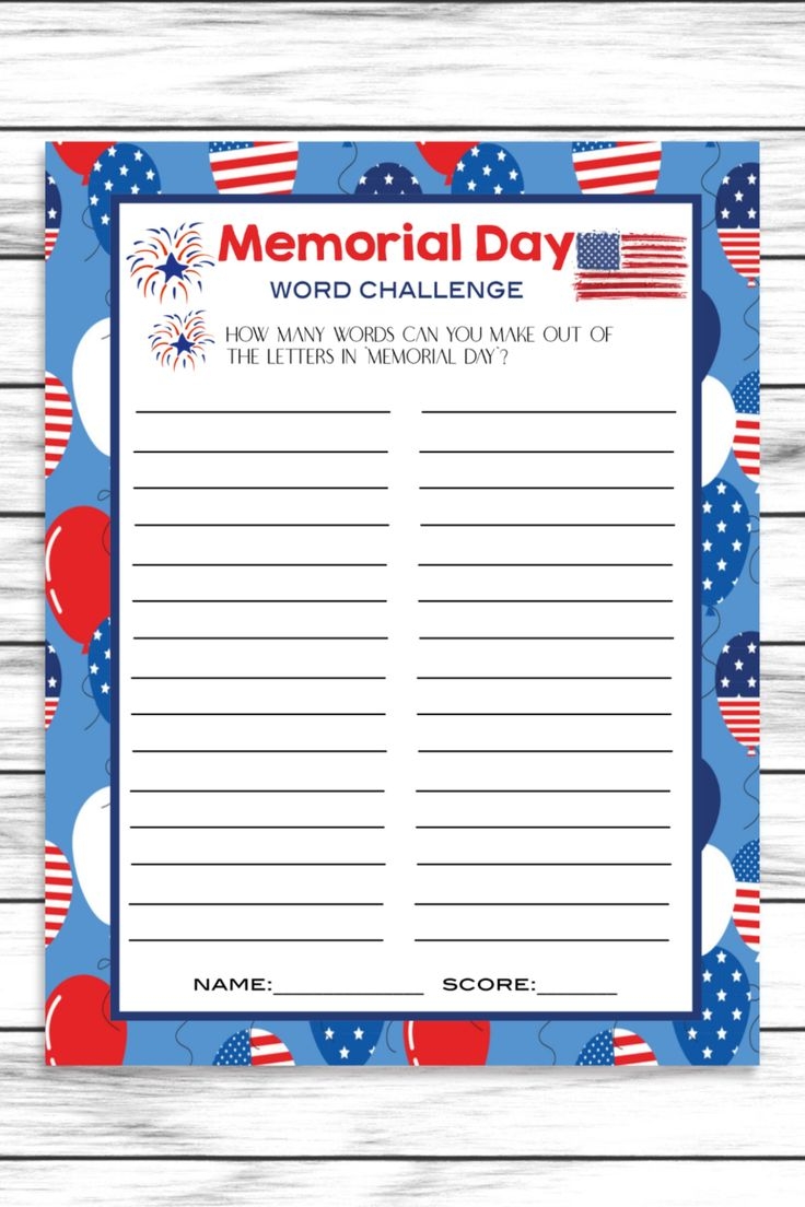 Free Printable Memorial Day Reading Comprehension Worksheets Printable Recipe Cards Central