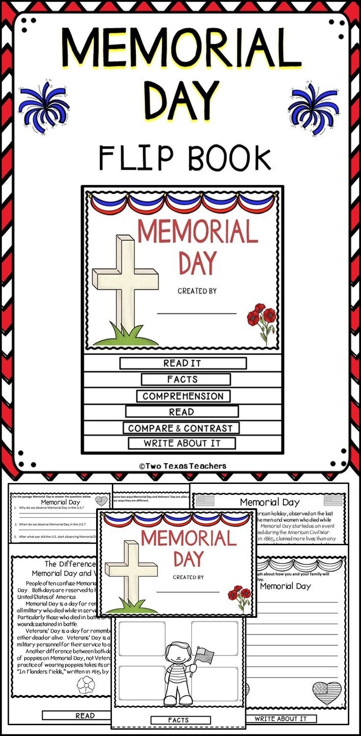 Free Printable Memorial Day Reading Comprehension Worksheets Printable Recipe Cards Central