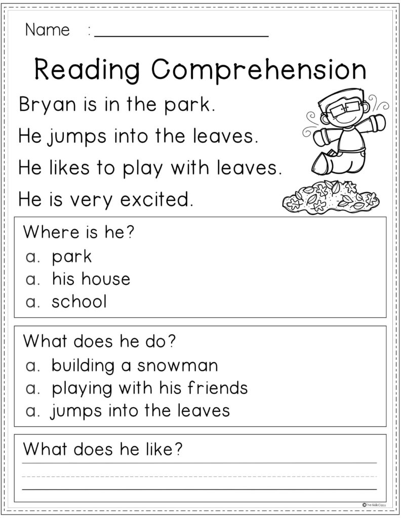 Free Printable 1St Grade Reading Comprehension Worksheets Multiple ...