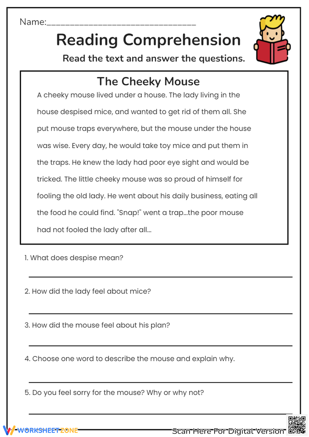 Printable Year 5 Reading Comprehension Worksheets Reading Worksheet