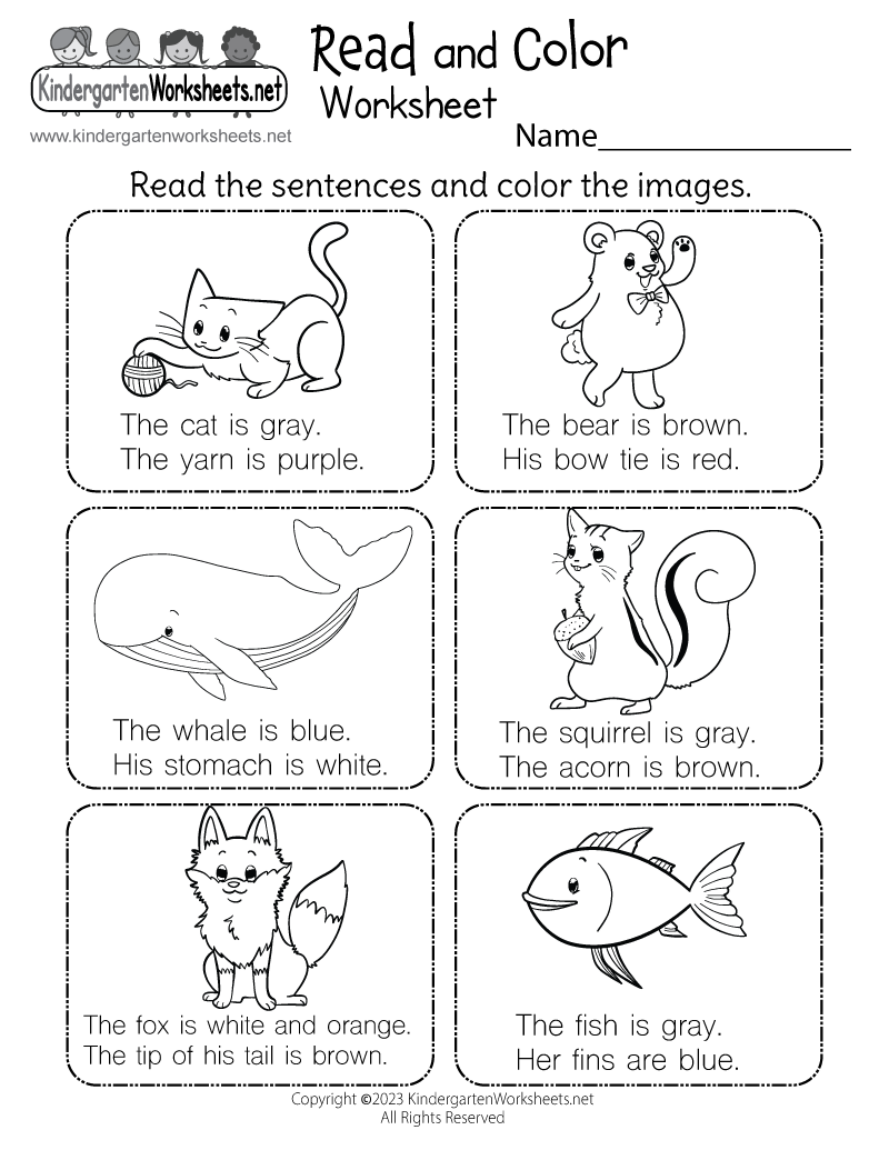 Read And Color Worksheet Free Printable Digital PDF