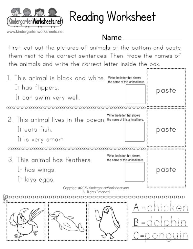 Reading Worksheet Free Printable Digital PDF